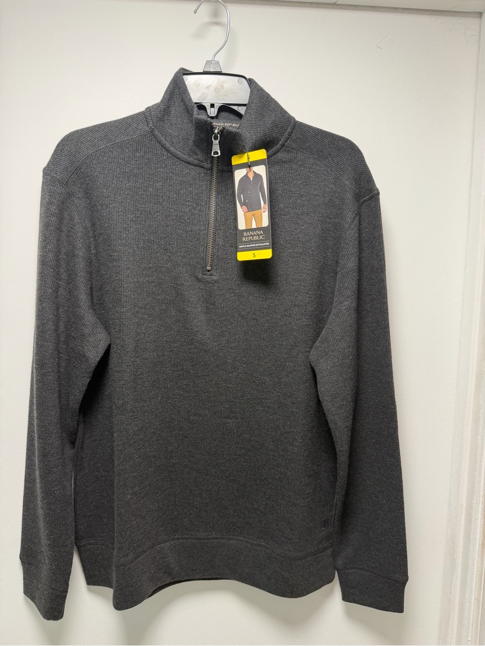 Banana Republic Men's Charcoal Gray Half-Zip Sweater